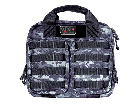 GPS Bags T1413PCG Double +2 Tactical Gray Digital 1000D Nylon Teflon Coating with Visual ID Storage System, Lockable YKK Zippers, MOLLE Webbing & Ammo Storage Pockets Holds UP To 4 Handguns