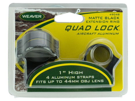 Weaver Mounts 49048 Quad Lock Detachable Rings Matte Black 1" High Extended