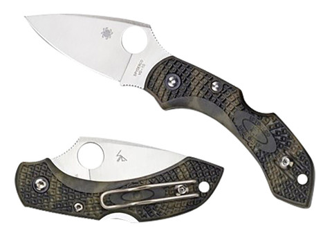 Spyderco C28ZFPGR2 Dragonfly 2 2.30" Folding Plain Satin VG-10 SS Blade/Zome Green Textured FRN Handle Includes Pocket Clip