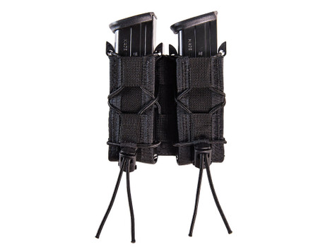 High Speed Gear 11PT02BK TACO Mag Pouch Double Black Nylon MOLLE Belts 2" Wide Compatible w/ Pistol