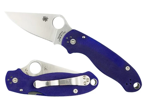 Spyderco C223GPDBL Para 3 2.95" Folding Plain Satin CPM S110V Blade/Dark Blue Textured G10 Handle Includes Pocket Clip