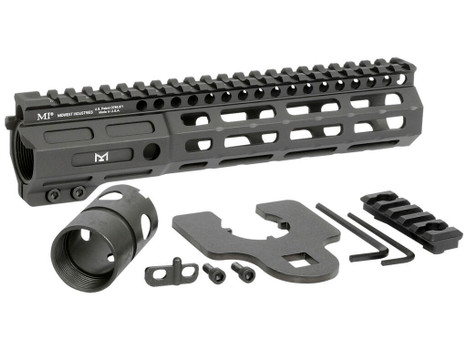 Midwest Industries MINF925 Night Fighter 9.25" M-LOK Black Hardcoat Anodized Aluminum Includes Barrel Wrench, Nut, & 5 Slot Rail