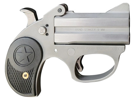 Bond Arms BASRS Stinger Stinger RS 9mm Luger 2rd Shot 3" Matte Stainless Stainless Steel Frame Black Rubber Grips Right Hand