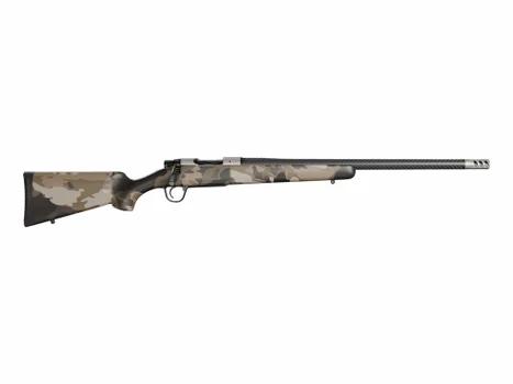Christensen Arms 801-060078-00 Ridgeline FFT 22 Creedmoor 4+1 20" Carbon Fiber Threaded Barrel, Burnt Bronze Cerakote Steel Drilled & Tapped Receiver, Barren Dune Camo Fixed Carbon Fiber Stock