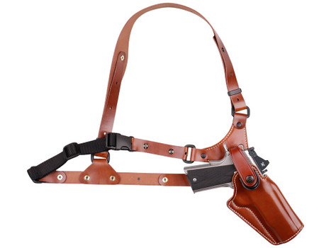 Galco GA186 Great Alaskan Size Fits Chest Up To 54" Tan Leather Shoulder/Torso Strap Fits Ruger Alaskan Fits S&W N Frame Right Hand