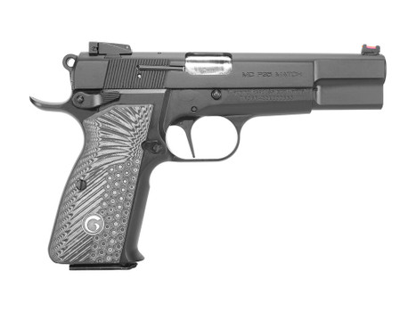 EAA GIRSAN 390465 MCP 35 Match 9mm Luger 15+1, 4.87" Stainless Steel Barrel, Matte Black Serrated Slide, Matte Black Steel Frame w/Beavertail, Black/Gray Checkered Grip, Ambidextrous