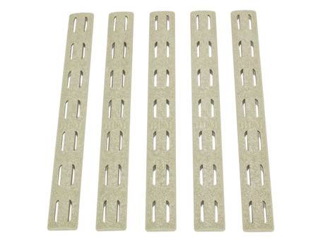 BCM KMRRPFDE5 KeyMod Rail Panel Kit AR-15 Flat Dark Earth Polymer 5 Pack