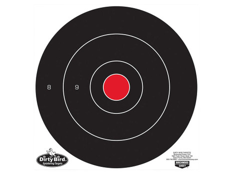 Birchwood Casey 35070 Dirty Bird 12" Bullseye Tagboard Hanging Universal Black/Red 100 Per Pkg