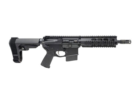 Dpms Panther Arms DP51655225433 Kitty Kat S9 338 ARC 8" Black Nitride Heavy Threaded Barrel, Black Hardcoat Anodize Aluminum Receiver w/Picatinny Rail, DPMS Quad Rail Handguard, Black Polymer SB Tacti