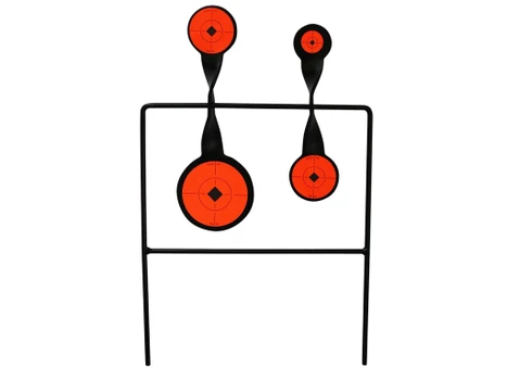 Birchwood Casey 46422 World of Targets Duplex Rimfire Pistol/Rifle AR500 Steel Black/Orange Bullseye Illustration Impact Enhancement Motion