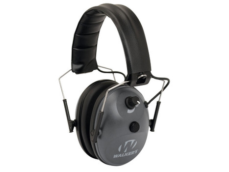 Walker's GWPWLK1MEM Single Mic Electronic Muff 24 dB Over the Head Gray/Black Polymer