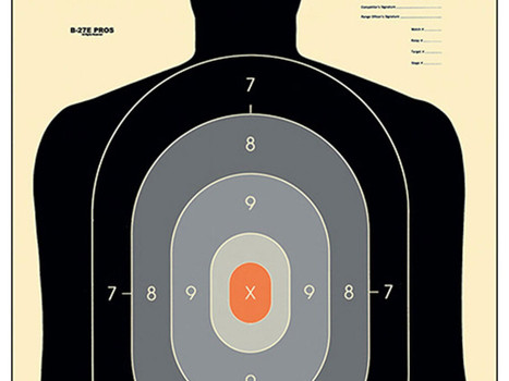 Action Target B27EPROS100 Qualification Pros Silhouette Paper Hanging 23" x 35" Black/Gray/White 100 Per Box