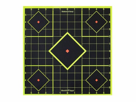 Birchwood Casey 34105 Shoot-N-C Reactive Target Self-Adhesive Paper Black/Yellow 8" 5-Diamond 6 Pack