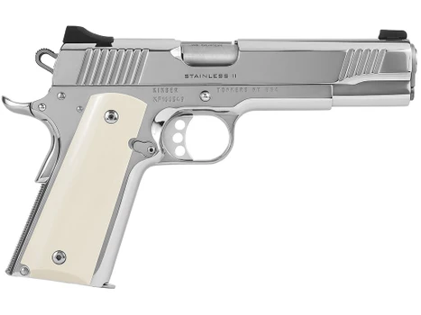 Kimber Mfg.,inc 3200397 High Polished 38 Super 9+1 5" Front Serrations Stainless Steel Slide High Polished Bonded Smooth Ivory Grip