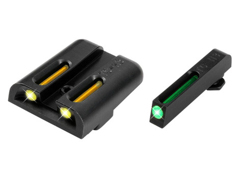 TruGlo TG131GT1Y TFO Green/Tritium/Fiber Optic Front Sight-Yellow/Tritium/Fiber Optic Rear Sight Glock 17/17L/19