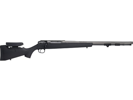 Traditions CR94660440 NitroBolt 50 Cal 24" Tungsten Cerakote Fluted Threaded Barrel, Adj Cheek Piece & LOP Black Synthetic Stock