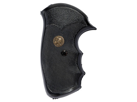 Pachmayr 03250 Gripper Grip Checkered Black Rubber with Finger Grooves for S&W J Frame with Square Butt