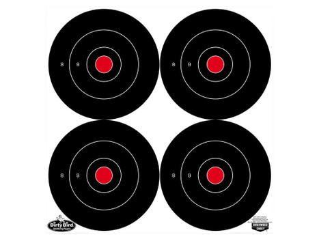 Birchwood Casey 35570 Dirty Bird 6" Bullseye Tagboard Hanging Black/White 100 Per Pkg