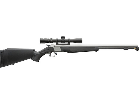 CVA PR2117SSCP Wolf w/Optic 50 Cal 24" Stainless Steel Barrel & Drilled & Tapped Stainless Steel Receiver, Fixed Black Synthetic Stock, KonusShot 3-9x32mm