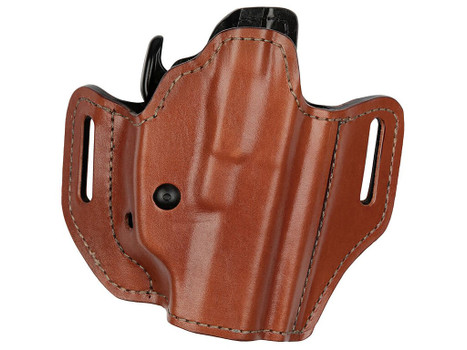 Bianchi 38351 Allusion Assent Pro-Fit OWB Size 13 Tan Leather Belt Slide Compatible w/Glock 17/22/Springfield XDS/Ruger American Pistol Belt Up to 1.50" Wide Right Hand