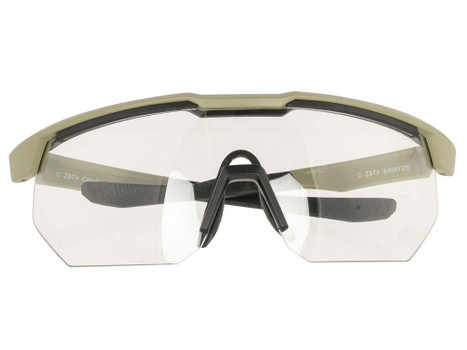 Radians XFPZ4511C Safety Glasses Clear Lens Oversized Tan Frame