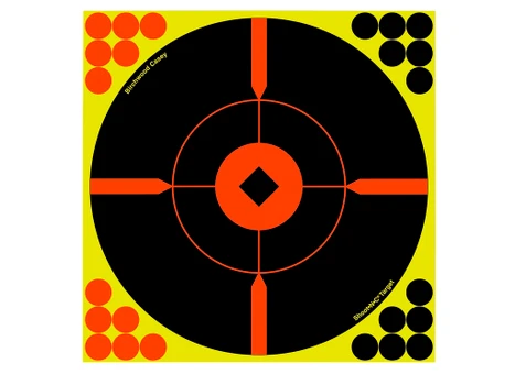Birchwood Casey 34016 Shoot-N-C Reactive Target Self-Adhesive Paper Black/Yellow/Red 12" Bullseye 100 Pack