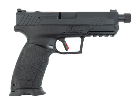 Tisas Arms 15000121 PX-9 9mm Luger 20+1 4.60" Black Threaded Barrel, Black Cerakote Carbon Steel Optic Cut/Serrated Slide & Frame w/Picatinny Rail, Black Rubber Grip, RMR Footprint