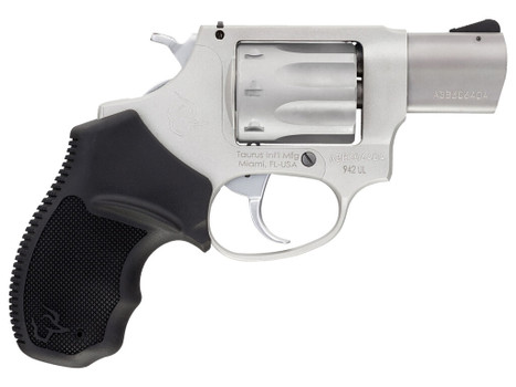 Taurus 2942029UL 942 Ultra-Lite 22 LR 8rd 2" Matte Stainless Finish Barrel, Matte Stainless Finish Cylinder, Stainless Anodized Finish Aluminum Frame & Finger Grooved Black Polymer Grip