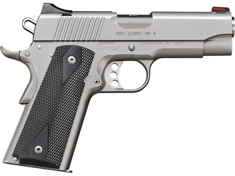 Kimber Mfg.,inc 3200044CA Pro Carry HD II (CA) 38 Super 9+1 4" Stainless Steel Slide Satin Silver Black Synthetic Double Diamond Checkering Grip