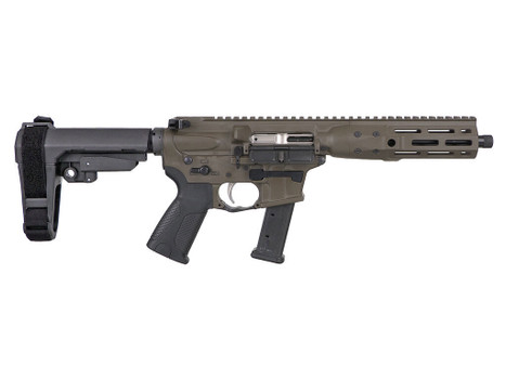 LWRC ICP9PBC8SBA3 IC-9 9mm Luger 8.50" 33+1 Black Nitride Threaded Barrel, Patriot Brown Anodized Aluminum Picatinny Rail Receiver, SB Tactical SBA3 Brace, LWRC Ultra Combat Grip, Ambidextrous