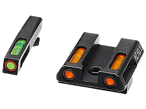 HiViz GLN621 LiteWave H3 Fiber-Optic Sight Set Green Tritium/Orange Outline w/Litepipes Orange Fits Glock 42, 43, 43X, 48