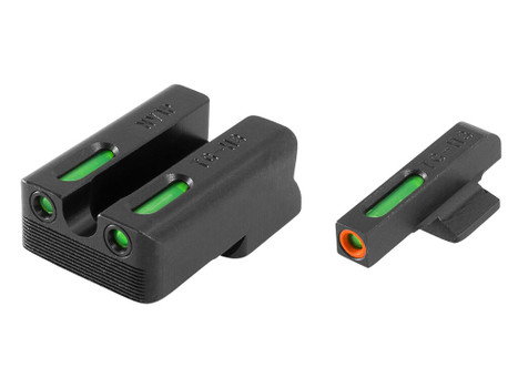 TruGlo TG13NV1PC TFX Pro Black | Green Tritium & Fiber Optic Orange Outline Front Sight Green Tritium & Fiber Optic Rear Sight