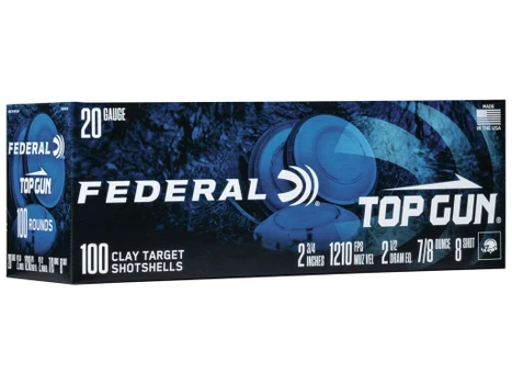 Federal TG201008 Top Gun 20Gauge 2.75" 7/8oz 8Shot 100 Per Box/2 Case