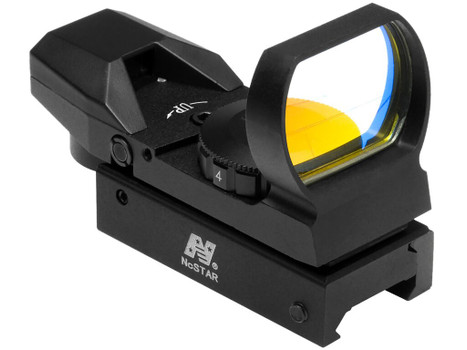 NcStar D4B Red Four Reticle Reflex Optic Black Anodized 1 x 0.95" x 1.34" 3 MOA Red Dot Multi Reticle