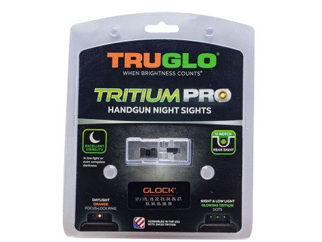 TruGlo TG231G2C Tritium Pro Black | Green Tritium Orange Outline Front Sight Green Tritium Rear Sight