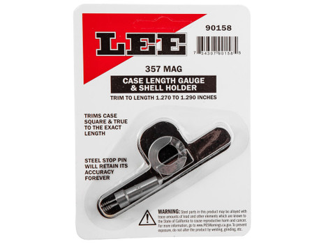 Lee Precision 90158 Case Length Gauge Silver, 357 Mag, Steel Works With Cutter/Lock Stud Includes Shell Holder