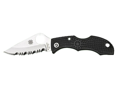 Spyderco LBKS3 Ladybug 3 1.94" Folding Modified Clip Point Serrated VG-10 SS Blade Black FRN Handle