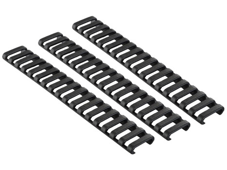 Ergo 4373BK Low-Pro Ladder Rail Covers Rifle 18 Slot Black Rubber 3 Pack
