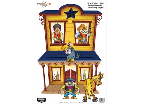 Birchwood Casey 35564 Pregame Saloon/Patrons Paper Hanging Universal 12" x 18" Multi-Color 8 Per Pkg