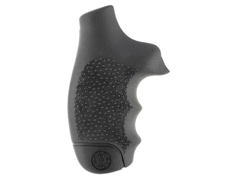 Hogue 60000 OverMolded Monogrip Cobblestone Black Rubber with Finger Grooves for S&W J Frame with Round Butt