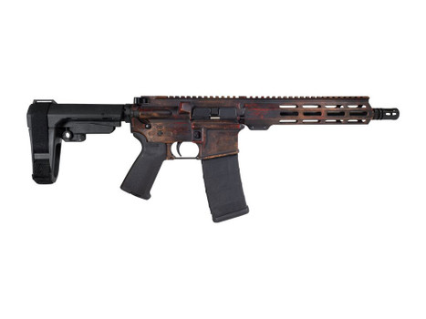Shark Coast Tactical SCC07275RUST-P Rust 5.56 NATO 30+1 10.50" Black Nitride Threaded Barrel, Aluminum Receiver w/Picatinny Rail, M-LOK Handguard, Polymer SB Tactical SBA3 Brace, Magpul MOE Grip, Righ