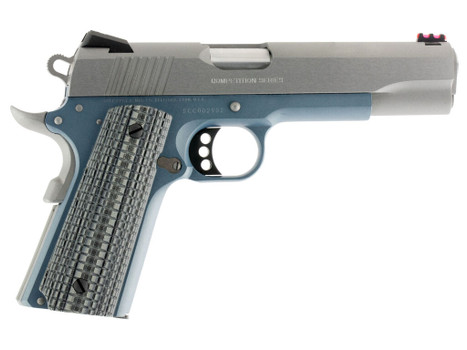 Colt Mfg O1070CCSBT 1911 Competition 45 ACP Caliber with 5" National Match Barrel, 8+1 Capacity, Blue Titanium Finish Frame, Serrated Stainless Steel Slide, Gray G10 Grip & 70 Series Firing System