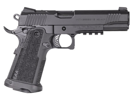 EAA 395040 Witness2311 45 ACP 11+1 5" Black Barrel, Black Serrated Slide & Polymer Frame w/Picatinny Rail & Beavertail Black Checkered Polymer Grips
