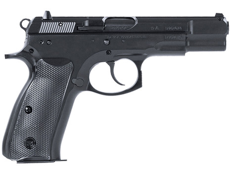 CZ-USA 91130 75BD 9mm Luger 16+1 4.60" Black Steel Barrel, Black Steel Serrated Slide, Black Polycoat Steel Frame w/Beavertail, Black Plastic Grip, Ambidextrous
