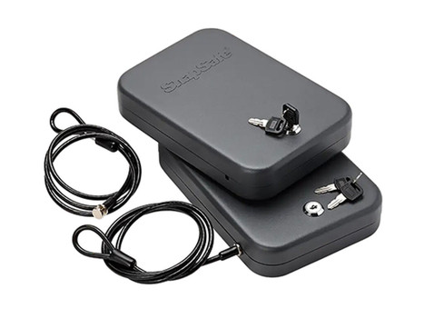 SnapSafe 75201 Lock Box Large Key Entry Black Steel 9.50" L x 6.50" W x 1.75" D 2pk