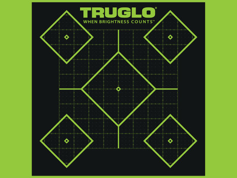 TruGlo TG14A6 Tru-See 5- Diamond Target Self-Adhesive Heavy Paper Black/Green 12"x12" 6 Pack