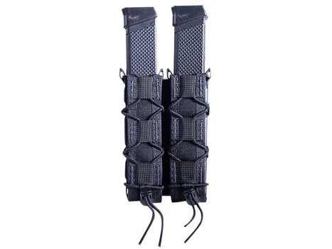 High Speed Gear 11EX02BK TACO Extended Mag Pouch Double, Black Nylon, Mounts to MOLLE & 2" Wide Belts