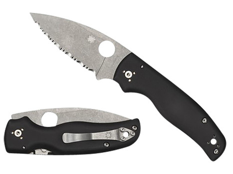 Spyderco C229GP Shaman 3.58" Folding Plain Stonewashed CPM S30V SS Blade/Black Textured G10 Handle Includes Pocket Clip