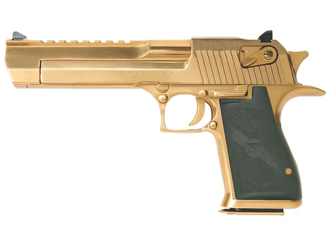 Magnum Research DE44TG Desert Eagle Mark XIX 44 Rem Mag 6" 8+1 Titanium Gold Carbon Steel Frame & Slide Black Rubber Grip