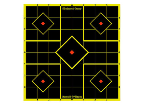Birchwood Casey 34112 Shoot-N-C Reactive Target Self-Adhesive Paper Multi Color 8" 5-Diamond 15 Pack